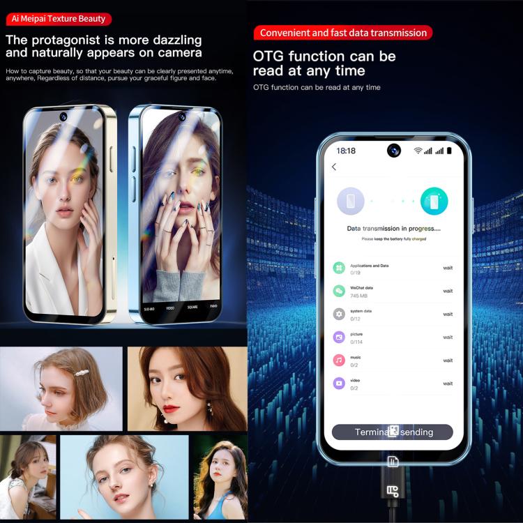 SOYES XS19 Pro, 4 Go + 64 Go, écran 3,8 pouces, Android 12.0, processeur quadricœur MTK6762, réseau 4G, double SIM, GPS, OTG, compatible avec le Google Play Store, 4 Go + 64 Go