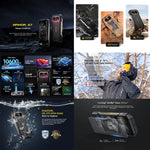 Ulefone Armor 27, téléphone robuste, 12 Go + 256 Go, vision nocturne, batterie 10 600 mAh, écran 6,78 pouces, Android 14, processeur MediaTek Helio G99 octa-core, réseau : 4G, NFC, OTG, Armor 27