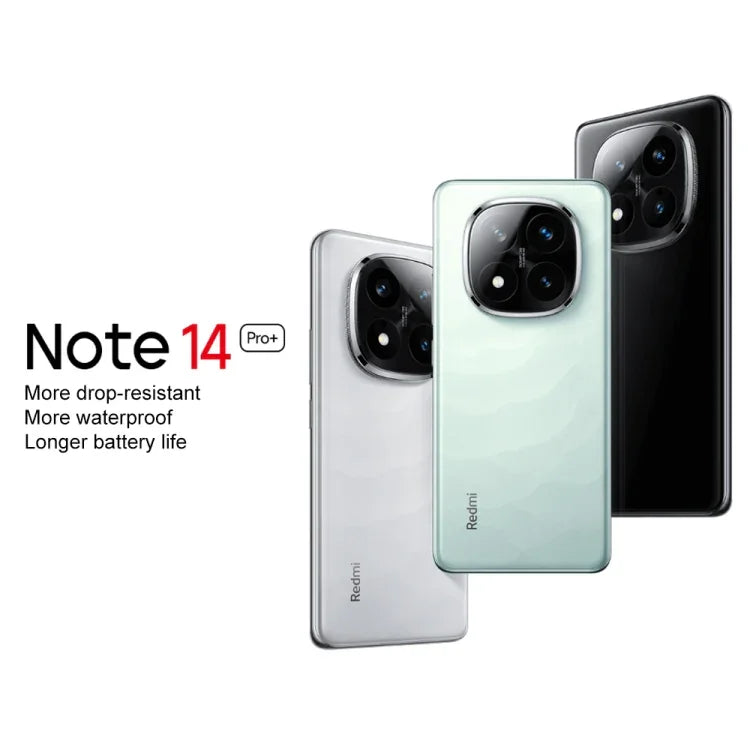 Xiaomi Redmi Note 14 Pro+, 16 Go + 512 Go, écran 6,67 pouces, Xiaomi HyperOS, processeur Snapdragon 7s Gen 3 octa-core, NFC, réseau 5G, 16 Go + 512 Go