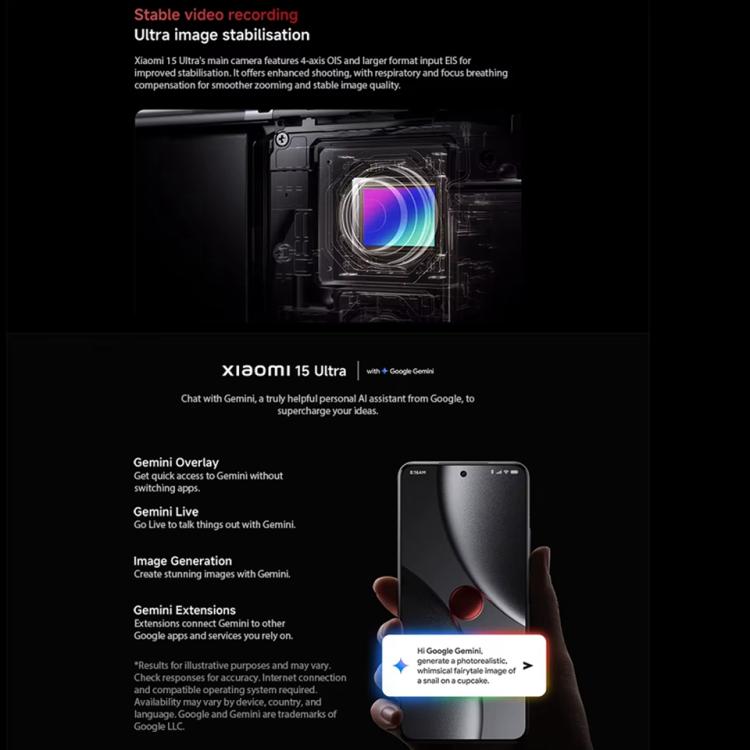 Xiaomi 15 Ultra Global, 16GB+512GB, empreinte digitale ultrasonique 3D, caméra 200MP, 6,73 pouces Xiaomi HyperOS 2 Snapdragon 8 Elite Octa Core 3nm, NFC, réseau : 5G, Xiaomi 15 Ultra Global, 16GB+512GB (Argent), Xiaomi 15 Ultra Global, 16GB+512GB (Noir)