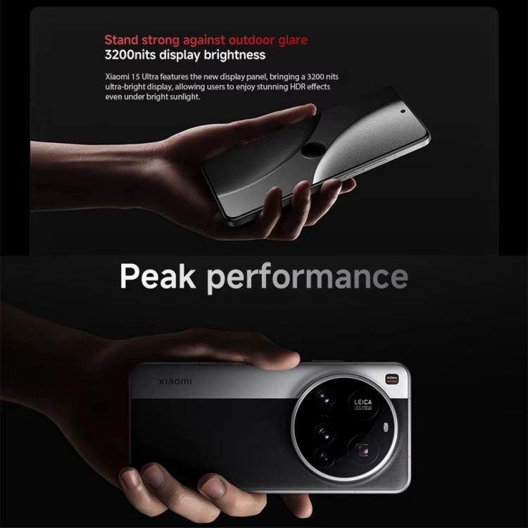 Xiaomi 15 Ultra Global, 16GB+512GB, empreinte digitale ultrasonique 3D, caméra 200MP, 6,73 pouces Xiaomi HyperOS 2 Snapdragon 8 Elite Octa Core 3nm, NFC, réseau : 5G, Xiaomi 15 Ultra Global, 16GB+512GB (Argent), Xiaomi 15 Ultra Global, 16GB+512GB (Noir)