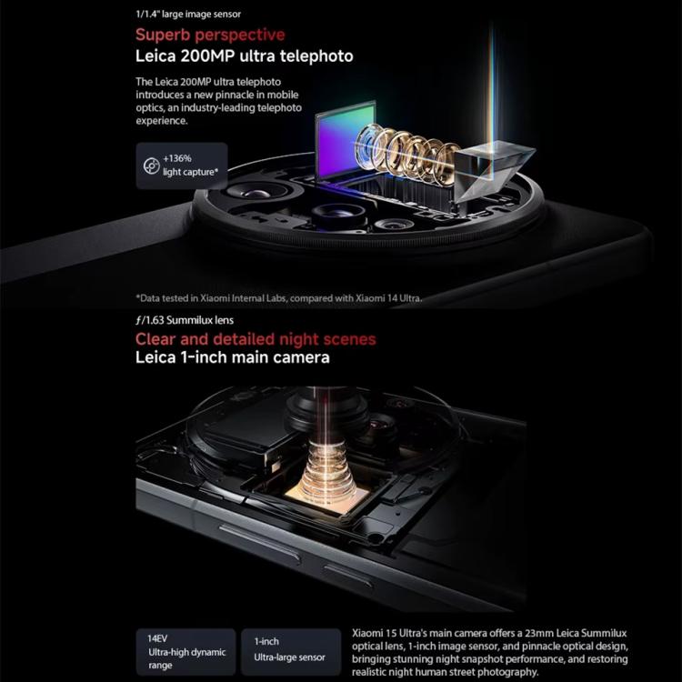 Xiaomi 15 Ultra Global, 16GB+512GB, empreinte digitale ultrasonique 3D, caméra 200MP, 6,73 pouces Xiaomi HyperOS 2 Snapdragon 8 Elite Octa Core 3nm, NFC, réseau : 5G, Xiaomi 15 Ultra Global, 16GB+512GB (Argent), Xiaomi 15 Ultra Global, 16GB+512GB (Noir)