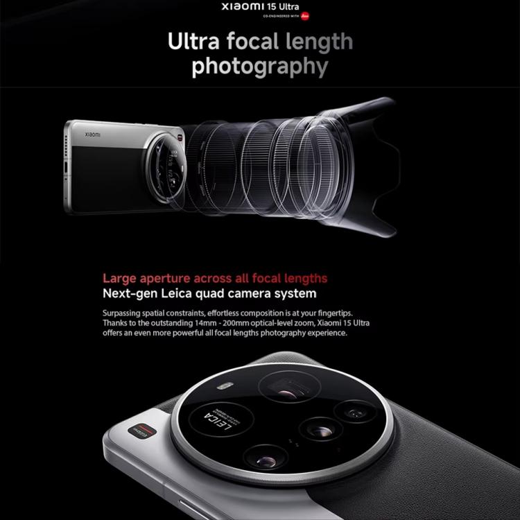 Xiaomi 15 Ultra Global, 16GB+512GB, empreinte digitale ultrasonique 3D, caméra 200MP, 6,73 pouces Xiaomi HyperOS 2 Snapdragon 8 Elite Octa Core 3nm, NFC, réseau : 5G, Xiaomi 15 Ultra Global, 16GB+512GB (Argent), Xiaomi 15 Ultra Global, 16GB+512GB (Noir)