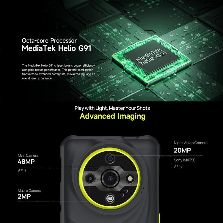 Ulefone Armor X31, 6 Go + 128 Go, vision nocturne, étanche IP68/IP69K, écran 6,56 pouces, Android 14, processeur octa-core MediaTek Helio G91, réseau : 4G, NFC, OTG, Armor X31