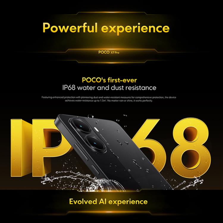 Xiaomi POCO X7 Pro 5G Global, 12 Go + 512 Go, empreinte digitale sous l'écran, 6,67 pouces Xiaomi HyperOS 2 MediaTek Dimensity 8400-Ultra Octa Core, NFC, Réseau : 5G, 12 Go + 512 Go