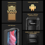 Téléphone durci Oukitel WP23 Plus, 8 Go + 256 Go, Android 14.0 de 6,52 pouces Unisoc T606 Octa-core, NFC, OTG, Réseau : 4G, WP23 Plus 8 Go + 256 Go