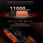 Oukitel WP55 5G, téléphone robuste, 12 Go + 256 Go, appareil photo 108 MP, identification par empreinte digitale, écran 6,6 pouces, processeur octa-core MediaTek Dimensity 7025, NFC, OTG, réseau : 5G, WP55