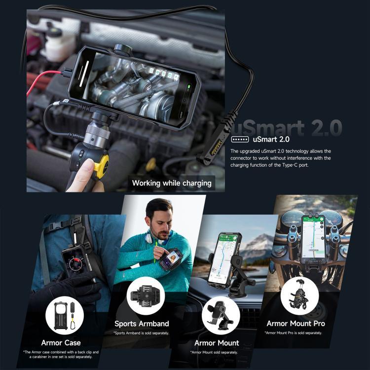 Ulefone Armor 28 Pro, téléphone robuste, 16 Go + 512 Go, vision nocturne, batterie 10 600 mAh, écran 6,67 pouces + 1,04 pouce, Android 15, processeur octa-core MediaTek Dimensity 7300, compatible 5G et NFC.