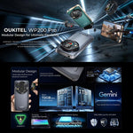 Oukitel WP200 Pro 5G, téléphone robuste, 24 Go + 1 To, lecteur d'empreintes digitales sous l'écran, écran 6,7 pouces, Android 15.0, processeur octocœur MTK Dimensity 8200, NFC, OTG, réseau 5G