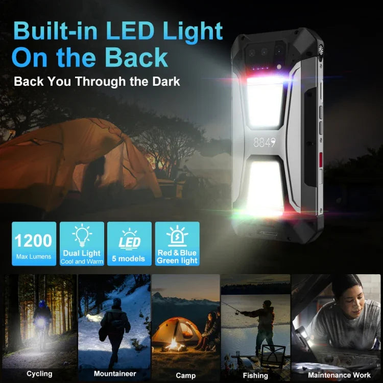 Unihertz 8849 Tank 2 Pro, téléphone robuste avec projecteur de vision nocturne, 12 Go + 256 Go, écran 6,79 pouces, Android 14, processeur octa-core MTK6789, réseau 4G.