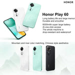 Honor Play 60, 6 Go + 128 Go, lecteur d'empreintes digitales latéral, écran 6,61 pouces, MagicOS 9.0, processeur octocœur Dimensity 6300, réseau : 5G, OTG