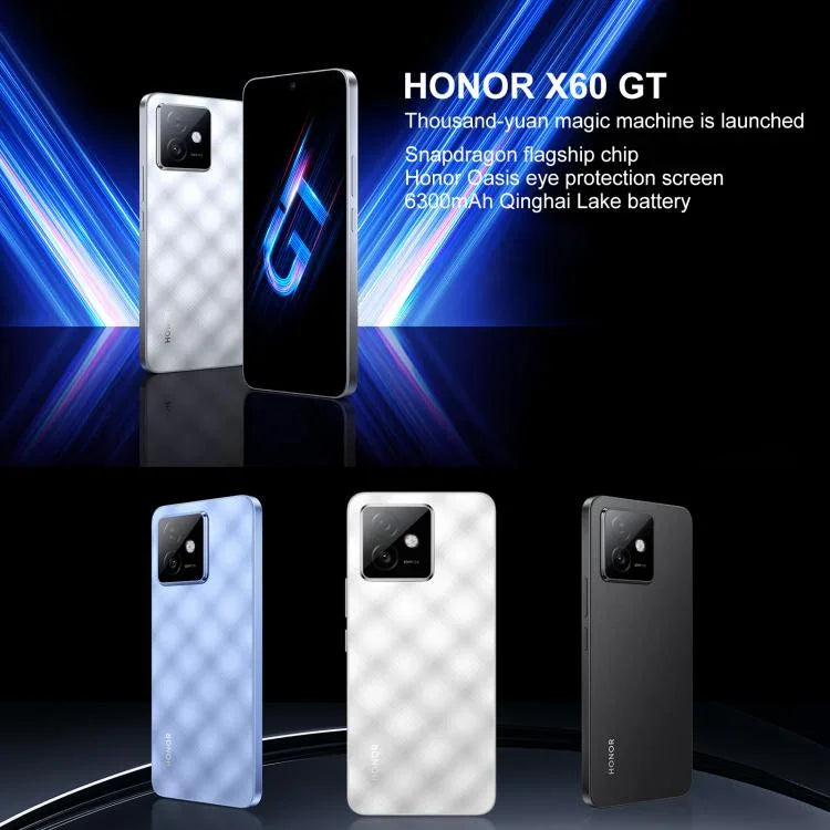 Honor X60 GT, 12 Go + 256 Go, lecteur d'empreintes digitales intégré à l'écran, écran 6,7 pouces, MagicOS 9.0, Android 15.0, processeur Snapdragon 8+ Gen 1 octocœur, réseau : 5G, OTG, NFC, 12 Go + 256 Go