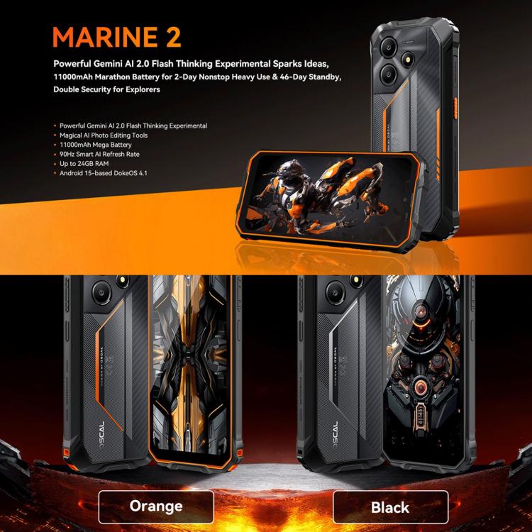 Blackview Oscal Marine 2, 4GB+64GB, 6,56 pouces Android 15 Unisoc UMS9230E T615 Octa Core, Réseau: 4G, OTG, NFC, 4GB+64GB