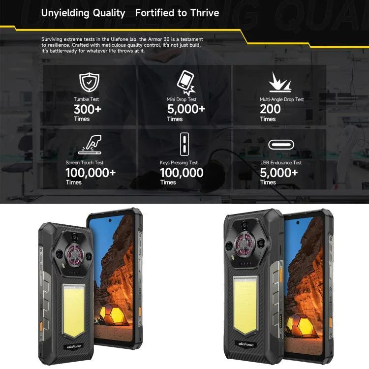 Ulefone Armor 30, 12 Go+512 Go, Vision nocturne, Téléphone robuste IP68/IP69K, Android 15 de 6,95 pouces MediaTek Helio G100 Octa Core, Réseau : 4G, NFC, OTG, Armor 30