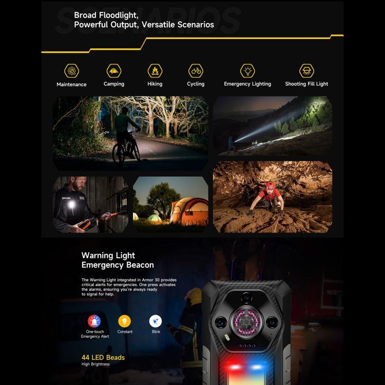 Ulefone Armor 30, 12 Go+512 Go, Vision nocturne, Téléphone robuste IP68/IP69K, Android 15 de 6,95 pouces MediaTek Helio G100 Octa Core, Réseau : 4G, NFC, OTG, Armor 30