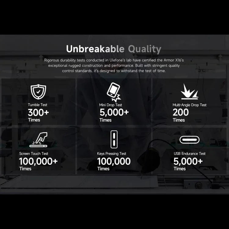 Ulefone Armor X16, 6 Go+128 Go, Vision Nocturne, Téléphone Robuste IP68/IP69K, Android 15 de 6,56 pouces MediaTek Helio G91 Octa Core, Réseau : 4G, NFC, OTG, Armor X16, 6 Go+128 Go
