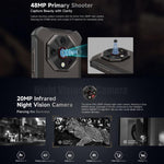 Ulefone Armor X16, 6 Go+128 Go, Vision Nocturne, Téléphone Robuste IP68/IP69K, Android 15 de 6,56 pouces MediaTek Helio G91 Octa Core, Réseau : 4G, NFC, OTG, Armor X16, 6 Go+128 Go