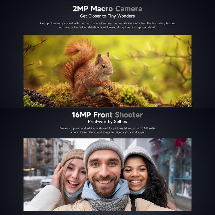 Ulefone Armor X16, 6 Go+128 Go, Vision Nocturne, Téléphone Robuste IP68/IP69K, Android 15 de 6,56 pouces MediaTek Helio G91 Octa Core, Réseau : 4G, NFC, OTG, Armor X16, 6 Go+128 Go