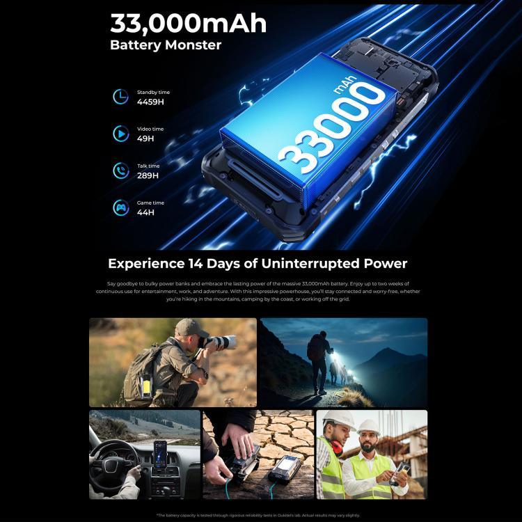 Oukitel WP100 Téléphone Robuste avec Télémètre Laser, 12 Go + 512 Go, Appareil Photo 200 MP, Identification par Empreinte Digitale, Android 14 6,8 Pouces MediaTek Dimensity 7300 Octa Core, NFC, OTG, Réseau : 5G, WP100