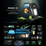 Ulefone Armor 33 Téléphone Robuste, 12 Go + 512 Go, Android 15 de 6,95 pouces MediaTek Helio G100 Octa Core, Réseau : 4G, OTG, NFC, Lumière LED, Armor 33