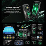 Téléphone Robuste Ulefone Armor 33 Pro, 16 Go+512 Go, Vision Nocturne, Double Écran 6,95 pouces + 3,4 pouces Android 14 MediaTek Dimensity 7300X Octa Core, Réseau : 5G, OTG, NFC, Armor 33 Pro