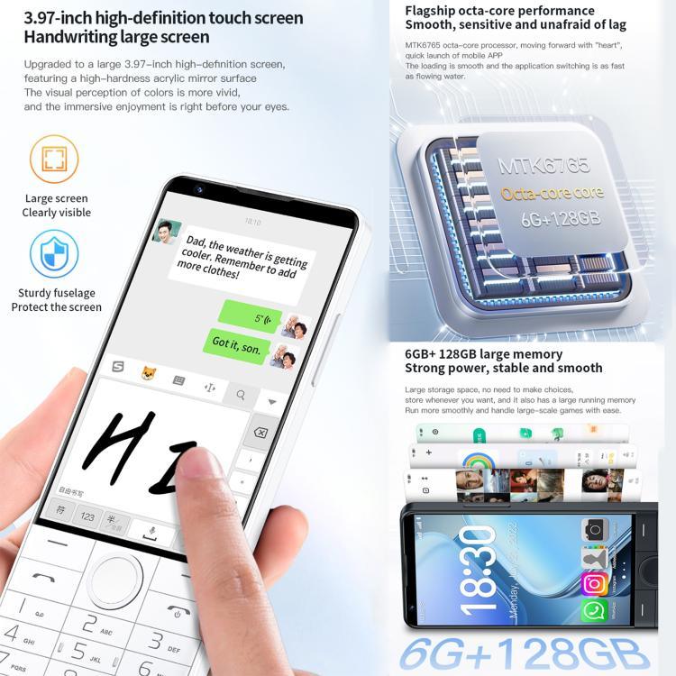 Téléphone à clavier DOOV R70, 6 Go + 128 Go, Android 13 de 4 pouces Mediatek MT6762 Octa Core, Réseau : 4G, Prise en charge de Google Store, Pas de caméra, Pas de caméra
