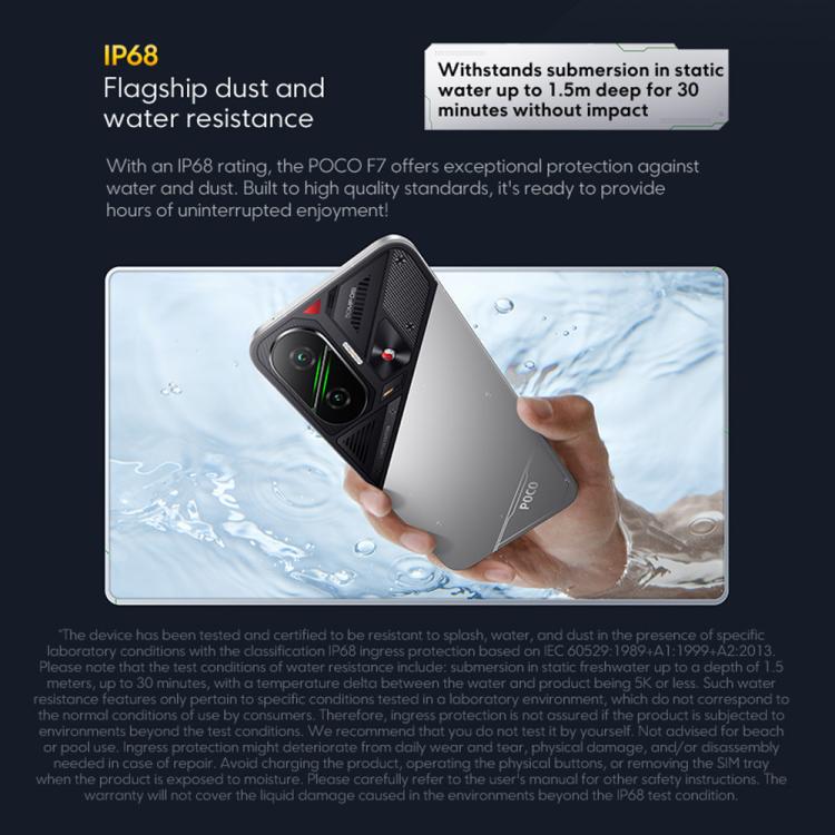 Xiaomi POCO F7 Global, 12 Go+256 Go, empreinte digitale sous l'écran, 6,83 pouces Xiaomi HyperOS 2 Snapdragon 8s Gen 4 Octa Core, NFC, Réseau: 5G, 12 Go+256 Go