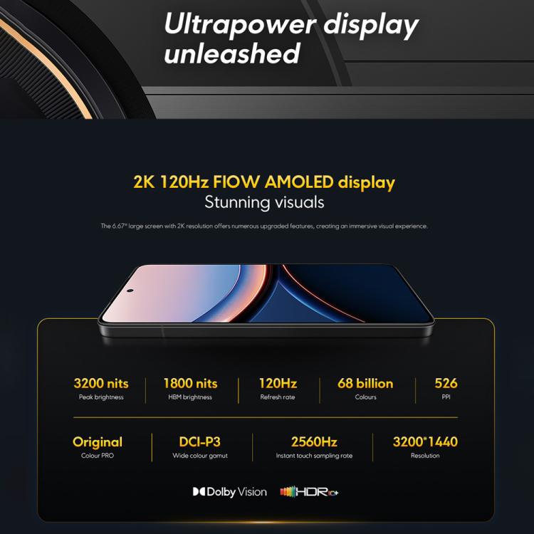 Xiaomi POCO F7 Ultra Global, 12 Go + 256 Go, empreinte digitale sous écran, 6,67 pouces Xiaomi HyperOS 2 Snapdragon 8 Elite Octa Core, NFC, Réseau : 5G, 12 Go + 256 Go