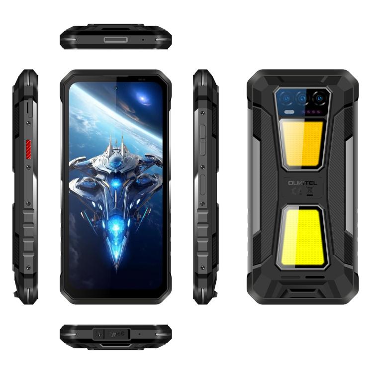 Téléphone robuste Oukitel WP58 Pro, 8 Go + 256 Go, identification par empreinte digitale latérale, Android 15 UMS9621S Octa Core de 6,7 pouces, NFC, OTG, Réseau : 5G, 8 Go + 256 Go