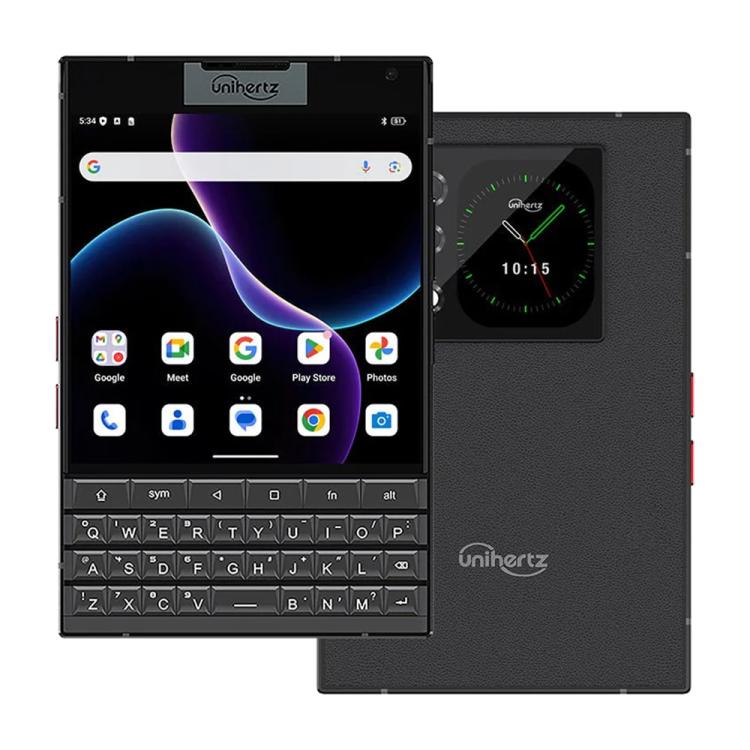 Téléphone Unihertz Titan 2 avec clavier physique AZERTY, 12 Go + 512 Go, empreinte digitale, écran 4,5 pouces + 2 pouces, Android 15 Dimensity 7300 5G Octa-Core, Réseau : 5G, NFC, OTG
