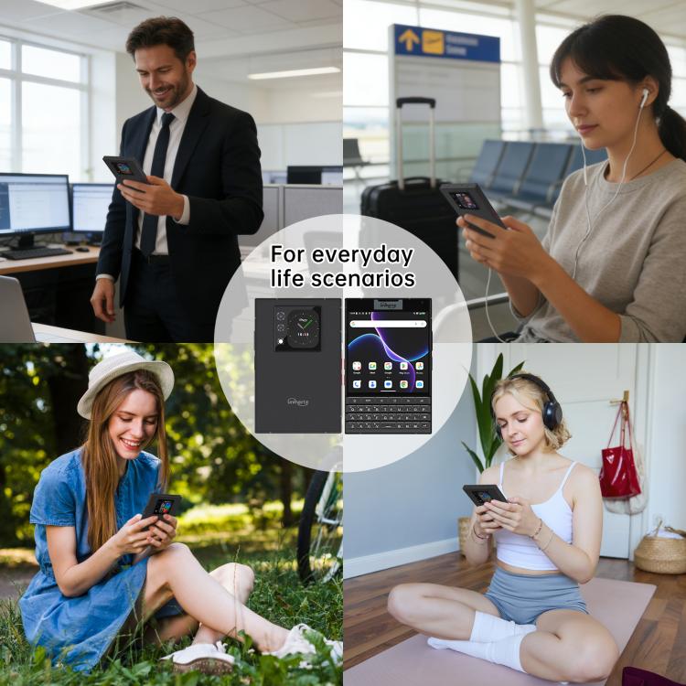 Téléphone Unihertz Titan 2 avec clavier physique AZERTY, 12 Go + 512 Go, empreinte digitale, écran 4,5 pouces + 2 pouces, Android 15 Dimensity 7300 5G Octa-Core, Réseau : 5G, NFC, OTG