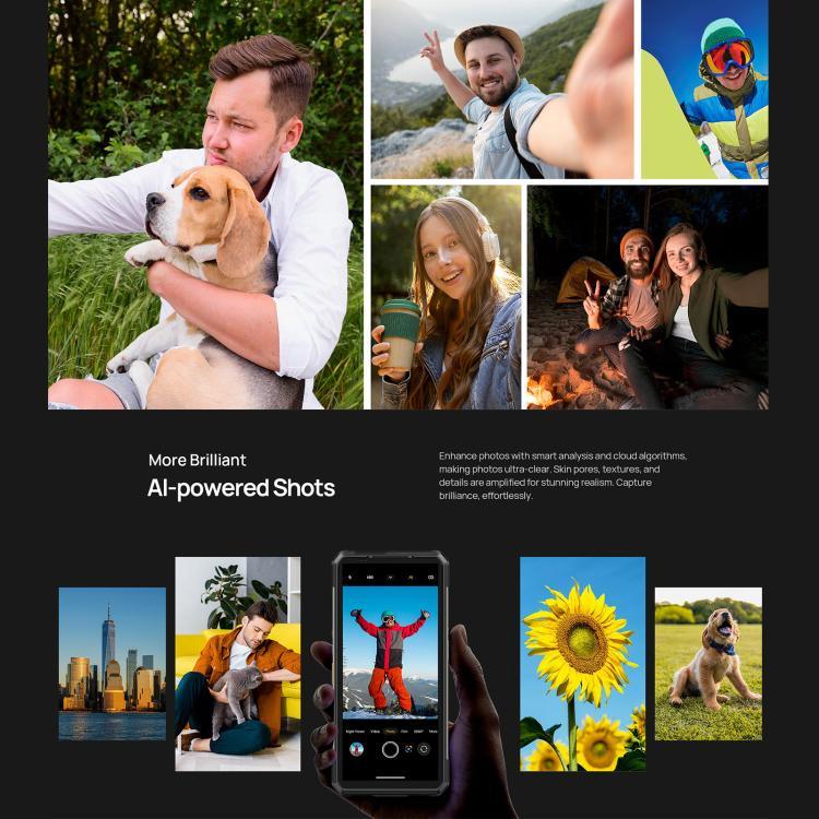 Ulefone Armor 34+, 16 Go+512 Go, Vision Nocturne, Téléphone Durci IP68/IP69K, 6,95 pouces Android 15 MediaTek Dimensity 7400X Octa Core, Réseau : 5G, NFC, OTG, Armor 34+