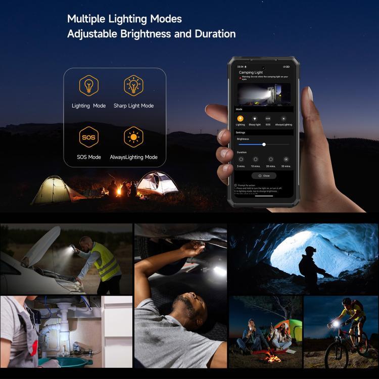 Ulefone Armor 34 Pro+ Projecteur, 16 Go+512 Go, Vision Nocturne, Téléphone Robuste IP68/IP69K, Android 15 de 6,95 pouces MediaTek Dimensity 7400X Octa Core, Réseau : 5G, NFC, OTG, Armor 34 Pro+