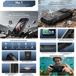 Téléphone robuste Blackview ROCK 1, 8 Go+256 Go, Android 16 de 6,56 pouces, MT6769V/CB Helio G81 Octa Core, Réseau : 4G, OTG, NFC, ROCK 1 8 Go+256 Go
