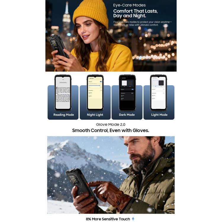 Téléphone robuste Blackview ROCK 1, 8 Go+256 Go, Android 16 de 6,56 pouces, MT6769V/CB Helio G81 Octa Core, Réseau : 4G, OTG, NFC, ROCK 1 8 Go+256 Go