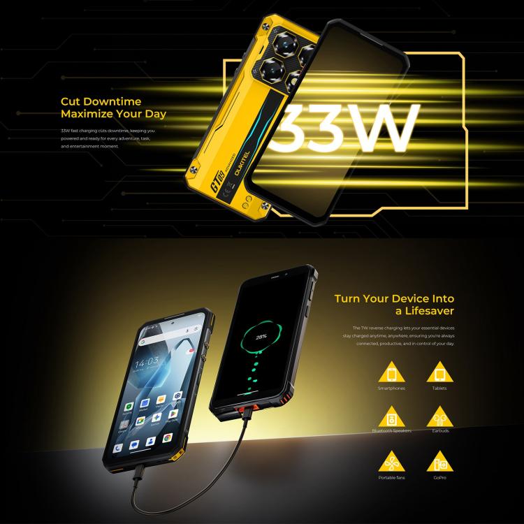 Smartphone robuste Oukitel WP60, 8 Go+256 Go, vision nocturne, appareil photo 108 MP, empreinte digitale latérale, Android 15 de 7,2 pouces, processeur Octa Core MediaTek Dimensity 7025, NFC, OTG, Réseau : 5G, 8 Go+256 Go