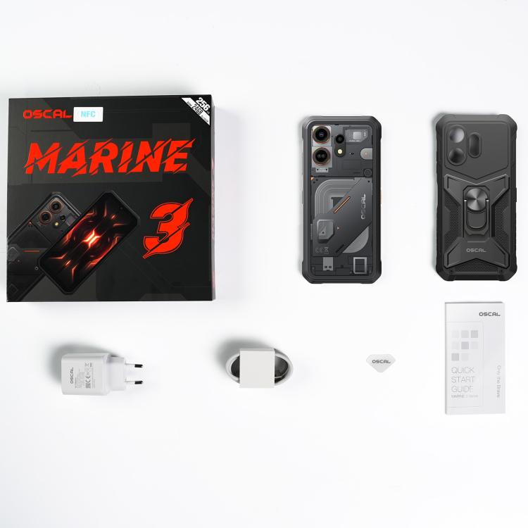 Blackview Oscal Marine 3, 8 Go + 128 Go, Android 15 de 6,56 pouces Unisoc UMS9230E T615 Octa Core, Réseau : 4G, OTG, NFC, 8 Go + 128 Go