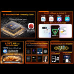 Blackview Oscal TANK 1, 12 Go+256 Go, Android 15 DokeOS 4.2 de 6,78 pouces, Mediatek Dimensity 7050 Octa Core, Réseau : 5G, OTG, NFC, 12 Go+256 Go