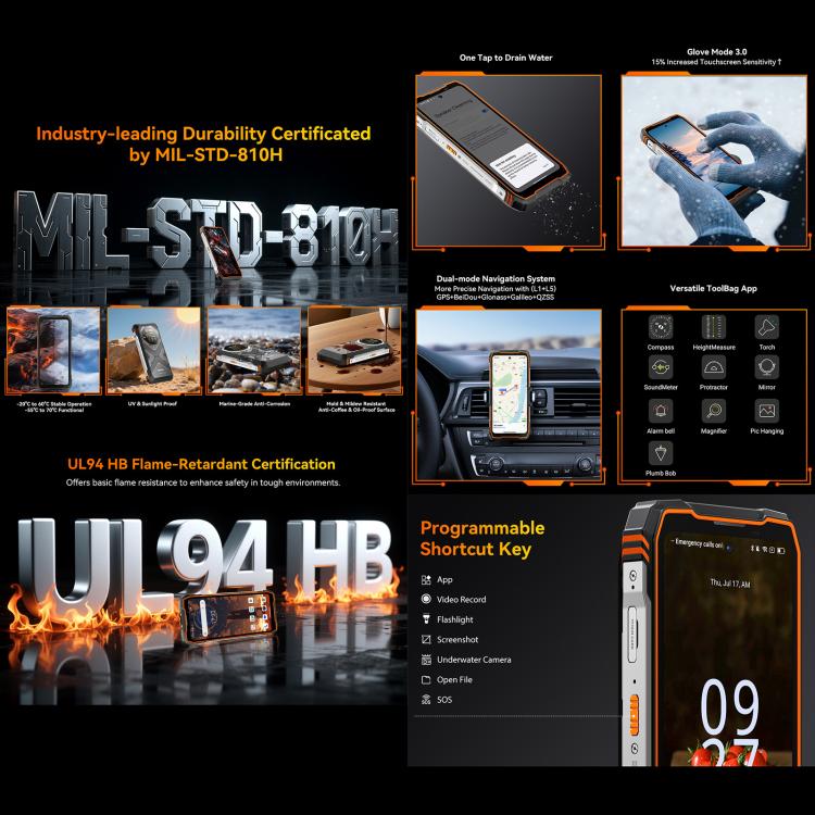 Blackview Oscal TANK 1, 16GB+512GB, 6.78 inch Android 15 DokeOS 4.2 Mediatek Dimensity 7050 Octa Core, Network: 5G, OTG, NFC, 16GB+512GB