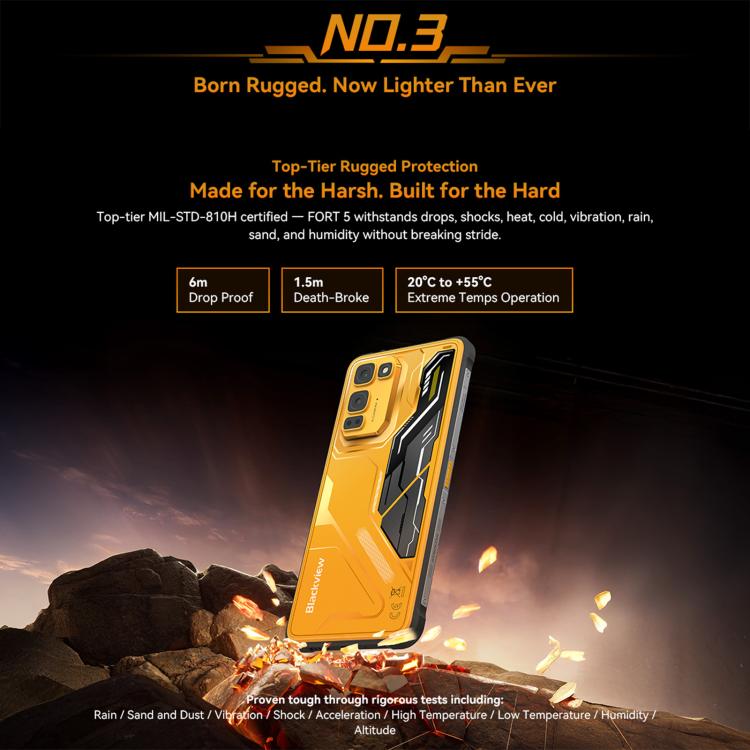Blackview Oscal FORT 5, 12 Go + 256 Go, Android 16 de 6,78 pouces, Mediatek MT8781 Helio G100 Octa Core, Réseau : 4G, OTG, NFC