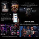 Blackview FORT 2 Téléphone durci, 8Go+256Go, 6,56 pouces Android 15 MediaTek MT6769V/CB Helio G81 Octa Core, Réseau: 4G, OTG, NFC, 8Go+256Go