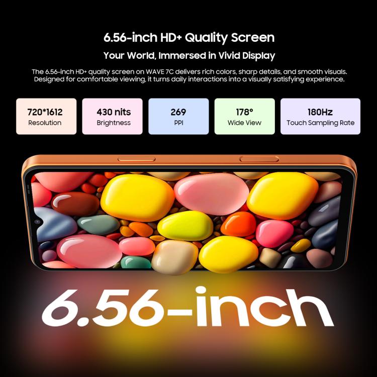 Blackview WAVE 7C, 4 Go+128 Go, écran 6,56 pouces Android 16 Unisoc UMS312 Tiger T310 Quad Core, Réseau : 4G, OTG, 4 Go+128 Go