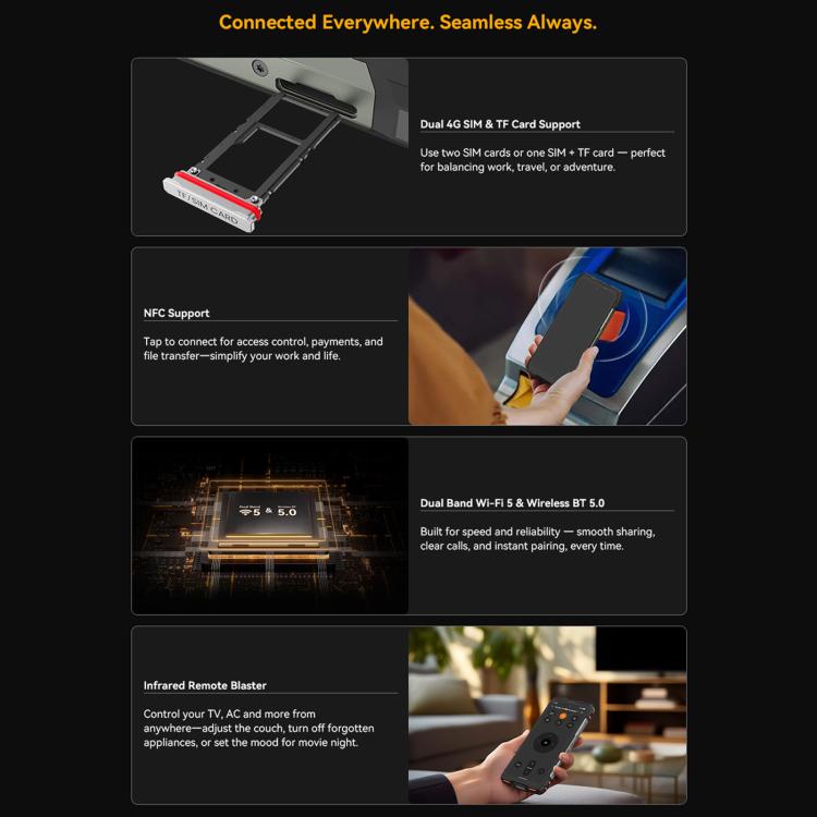 Blackview Oscal Pilot 6 Téléphone Durci Thermique, 12 Go+256 Go, Caméra de Vision Nocturne, Android 16 de 6,78 pouces MediaTek MT8781 Helio G100 Octa Core, Réseau : 5G, OTG, NFC