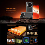 Téléphone Robuste Oukitel G6, 8 Go+256 Go, Identification par Empreinte Digitale, Batterie 10600 mAh, Android 16.0 Unisoc T615 Octa Core de 6,52 pouces, NFC, OTG, Réseau : 4G, 6 Go+256 Go