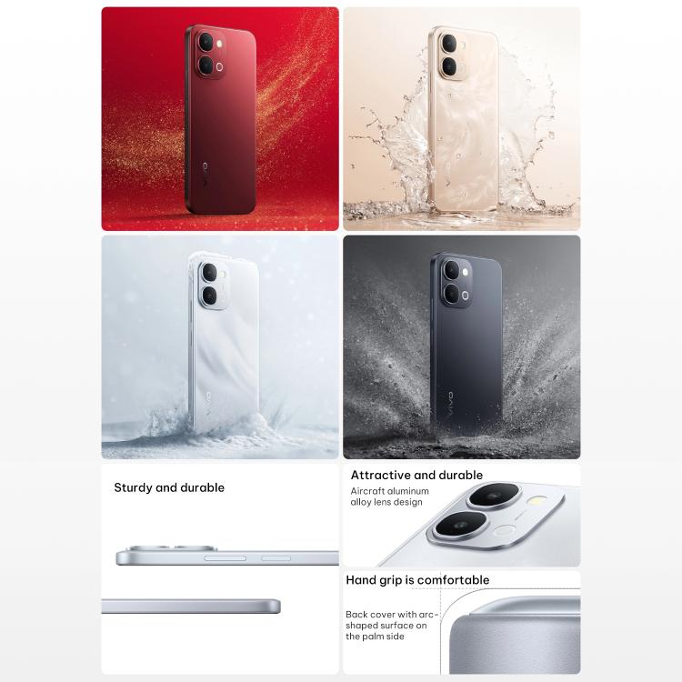 vivo Y500i, 12 Go+256 Go, Empreinte Digitale Latérale, Android 16 OriginOS 6 Snapdragon 4 Gen Octa Core de 6,75 pouces, OTG, NFC, Réseau: 5G, 12 Go+256 Go
