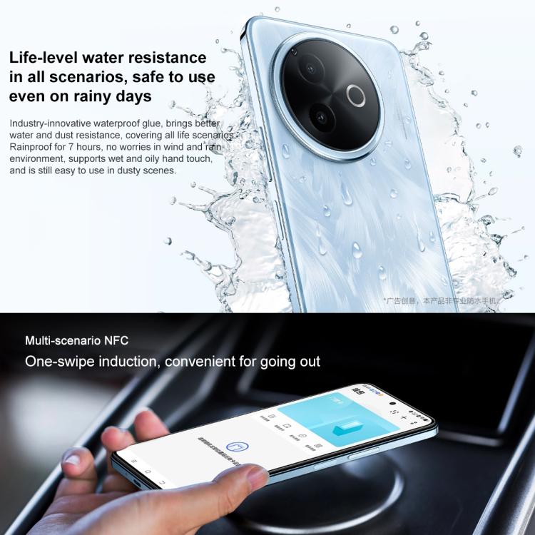 vivo Y300i, 12 Go + 512 Go, reconnaissance faciale/empreinte digitale latérale, écran 6,68 pouces, Android 15 OriginOS 5, processeur Snapdragon 4 Gen 2 octa-core, OTG, NFC, réseau 5G, 12 Go + 512 Go
