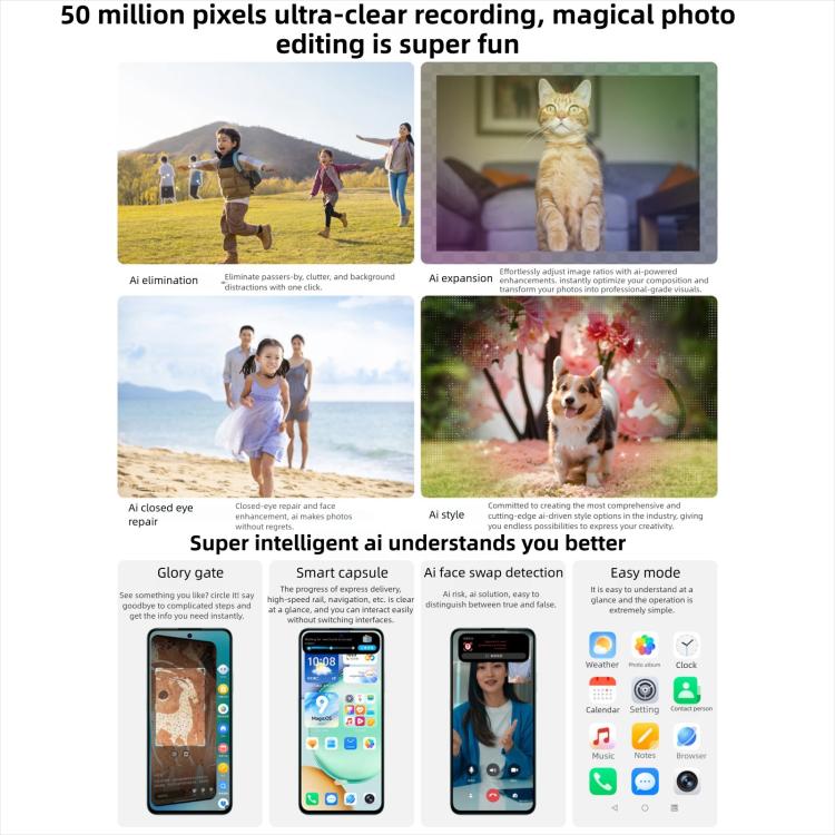 Honor Play10T, 8 Go + 128 Go, Empreinte Digitale Latérale, Android 15 Magic OS 9.0 Snapdragon 6s Gen 3 Octa Core de 6,8 pouces, Réseau : 5G, 8 Go + 128 Go