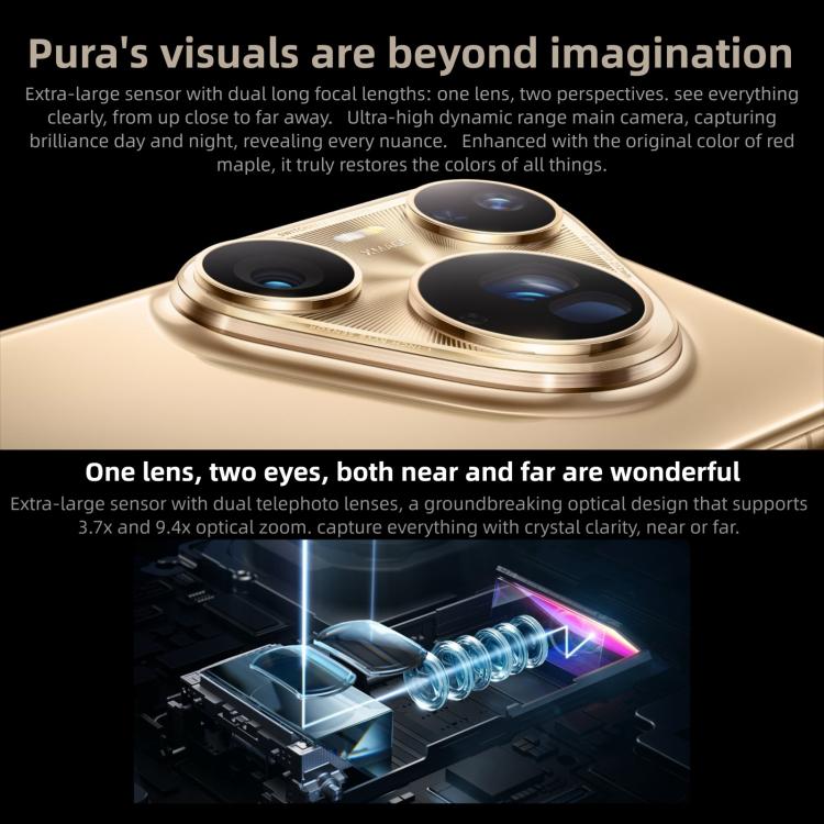 HUAWEI Pura 80 Ultra, 16 Go+1 To, Identification par empreinte digitale latérale, HarmonyOS 5.1 de 6,8 pouces, NFC, OTG, Ne prend pas en charge Google Play, 16 Go+1 To