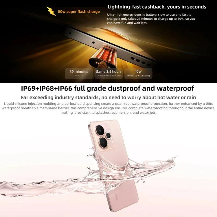 Realme 15, 8 Go + 256 Go, 6,77 pouces Realme UI 6.0 Android 15 MediaTek Dimensity 7300+ Octa Core, NFC, Réseau : 5G, 8 Go + 256 Go