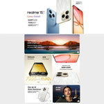 Realme 15T, 12 Go + 256 Go, identification par empreinte digitale sous l'écran, 6,57 pouces Realme UI 6.0 Android 15 MediaTek Dimensity 6400 Max Octa Core, NFC, réseau : 5G, 12 Go + 256 Go